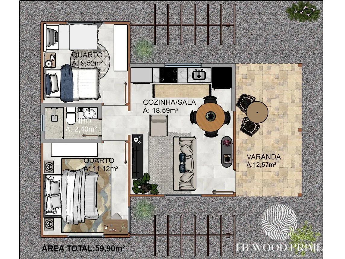 Casa Campo – Casa em Madeira 59,90m² - Imagem 9