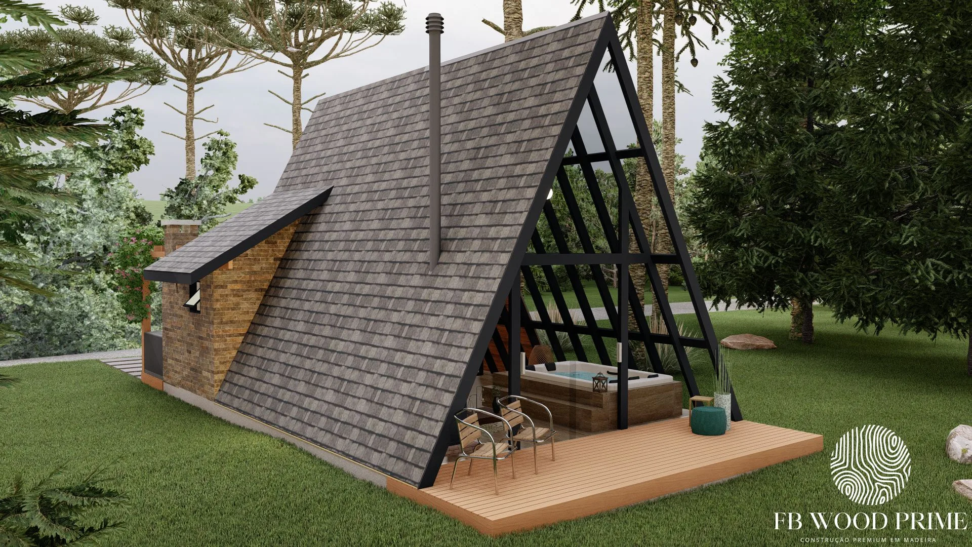 Chalé Aurora – A-Frame 87,37m² - Imagem 1